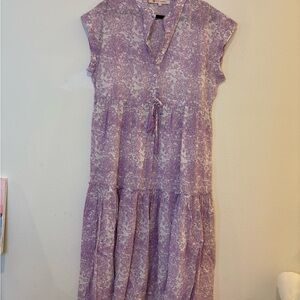 Anthropologie Ro’s Garden Floral Purple Dress L fantastic condition
